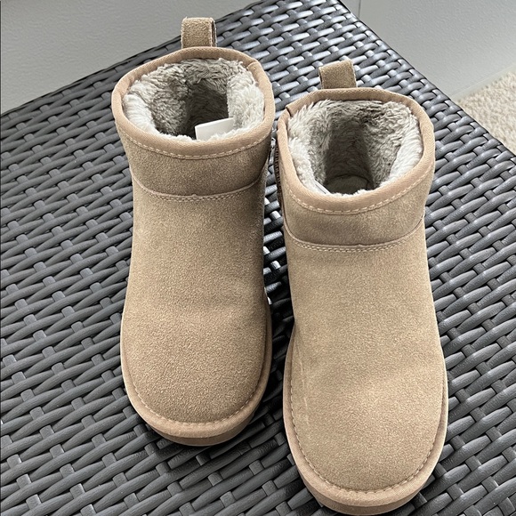 Shoes - Project Cloud Tan Suede Ankle Boots with Fur Lining